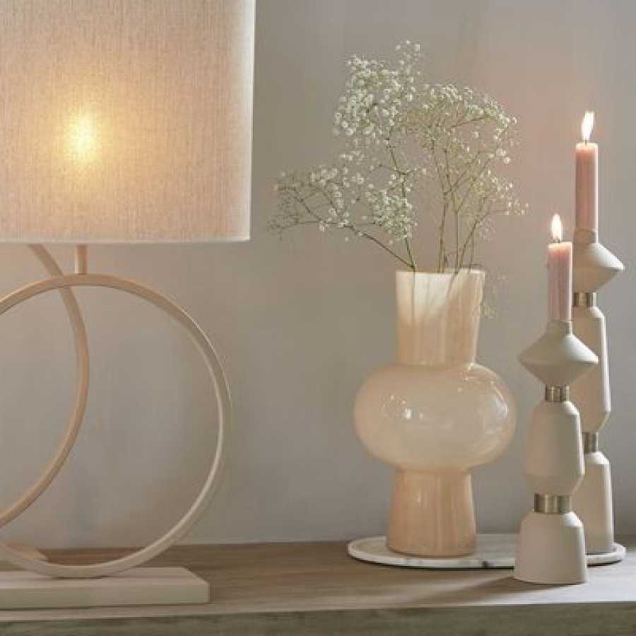 Light and Living Ilvar Candlestick - Matt Beige & Antique Bronze - Large