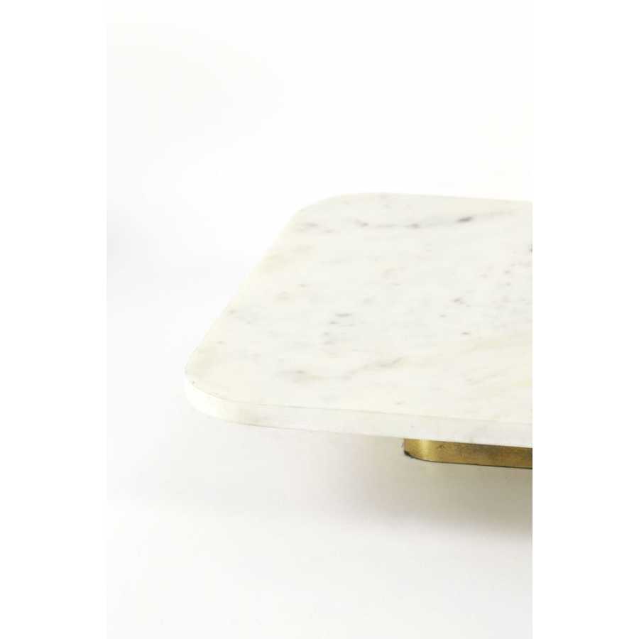 Light and Living Labade Square Cake Stand - White & Antique Bronze