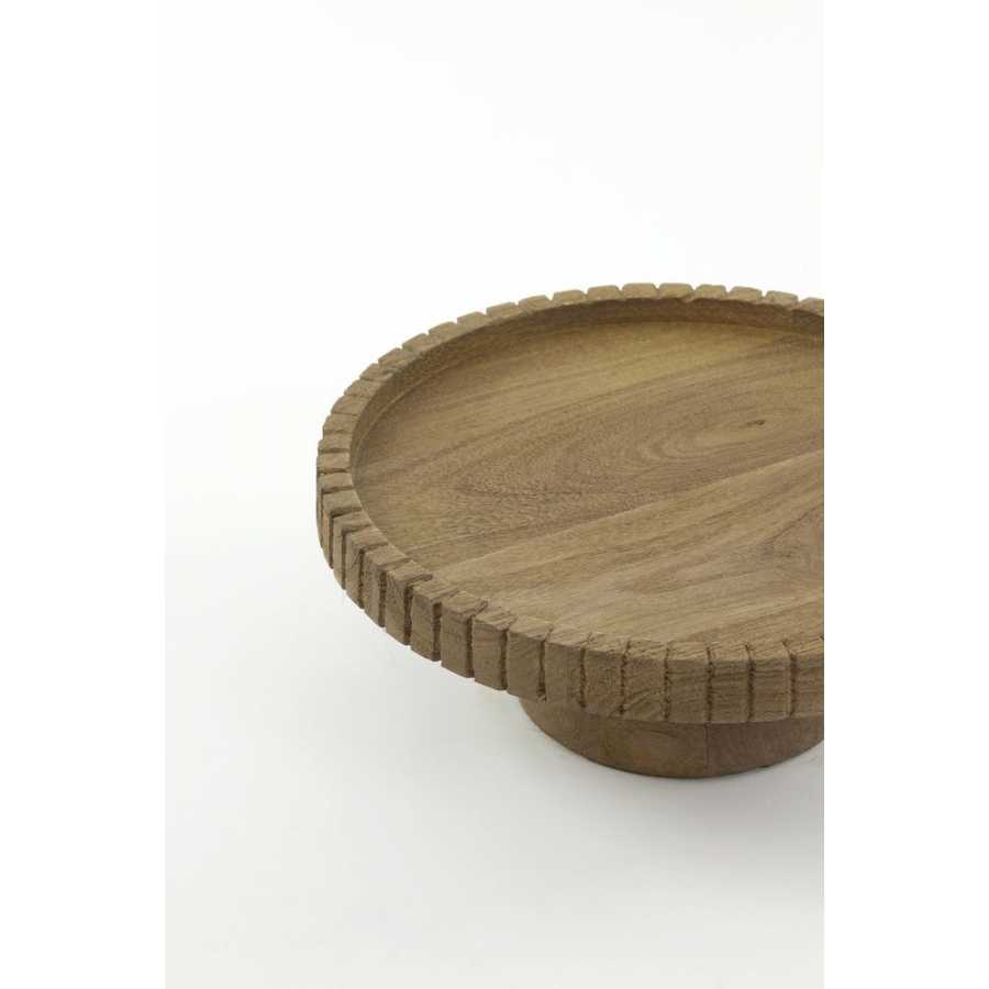 Light and Living Caleta Tray With Base - Matt Brown - Small