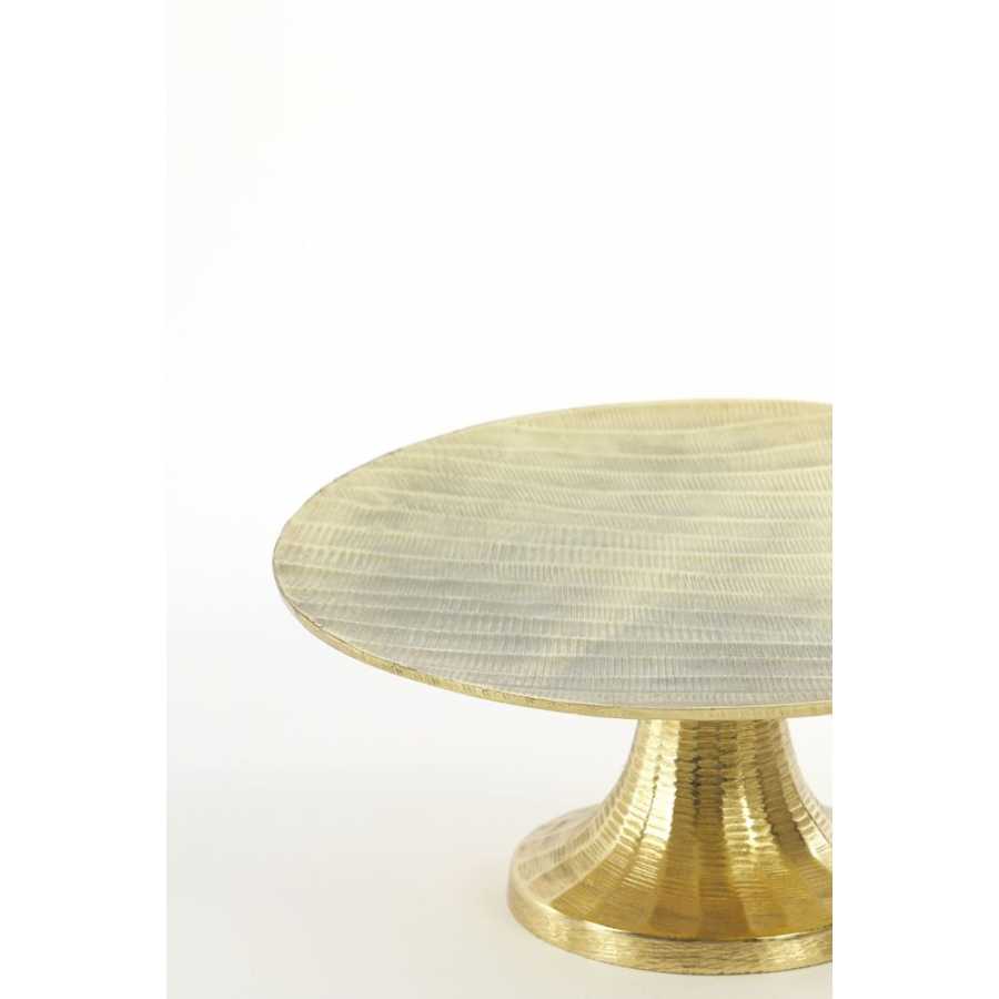 Light and Living Mokuna Cake Stand - Gold - Large