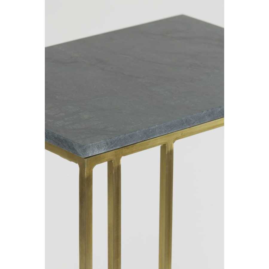 Light and Living Roshan Side Table - Green & Antique Bronze