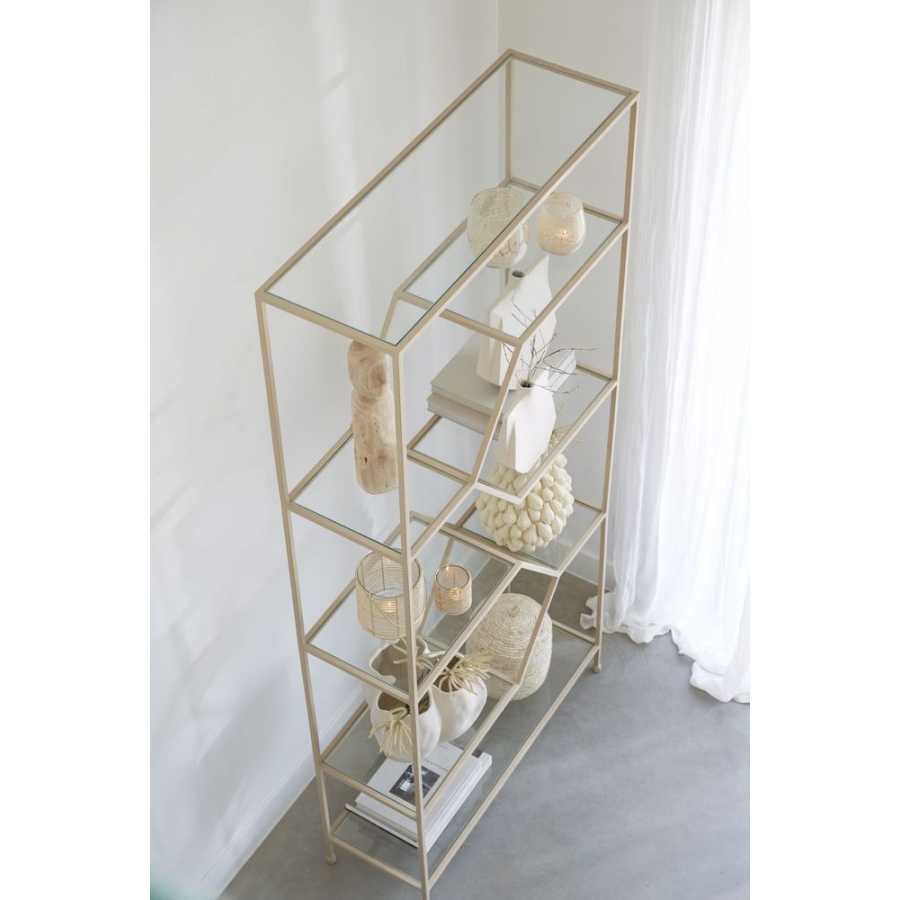Light and Living Aino Shelving Unit - Clear & Cream