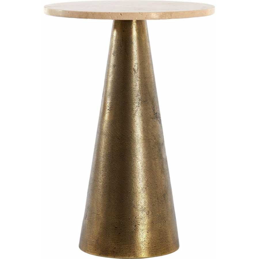 Light and Living Ynez Side Table - Sand & Antique Bronze - Large