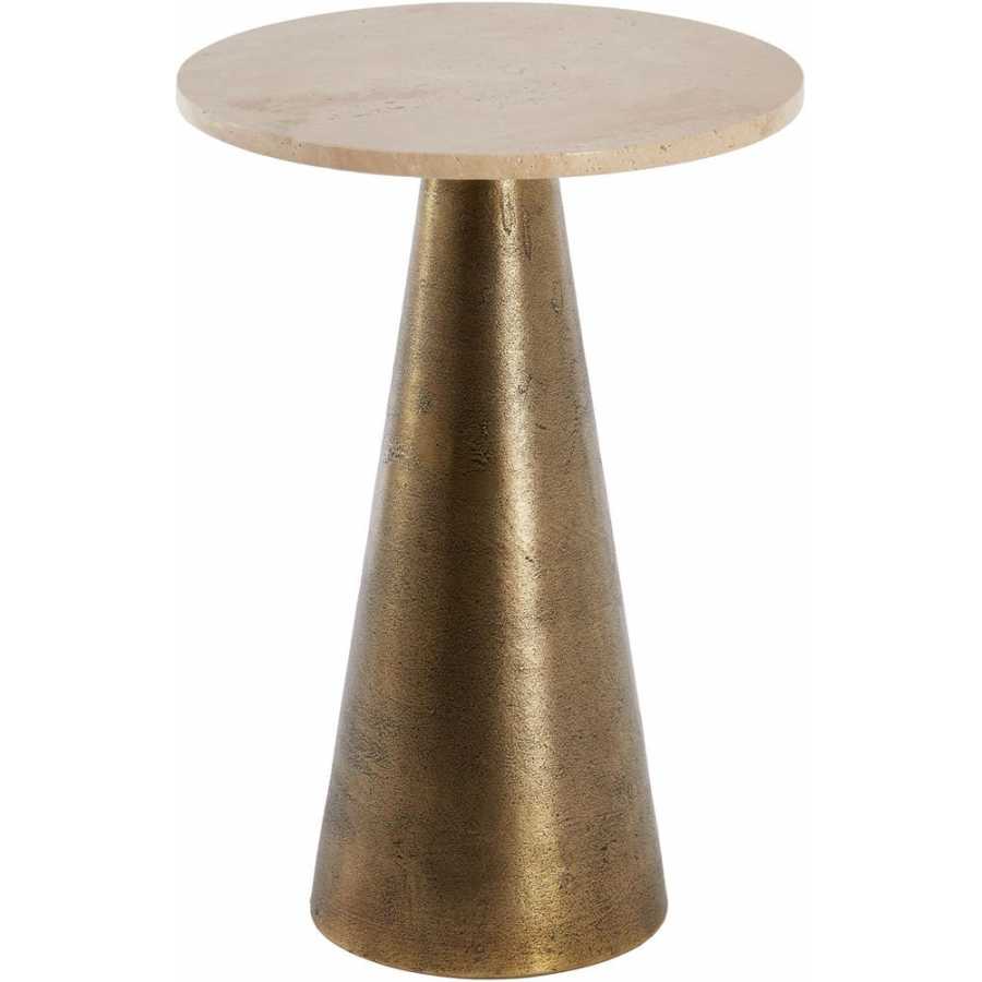 Light and Living Ynez Side Table - Sand & Antique Bronze - Large