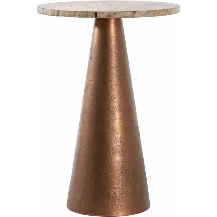 Light and Living Ynez Side Table - Brown & Copper - Large