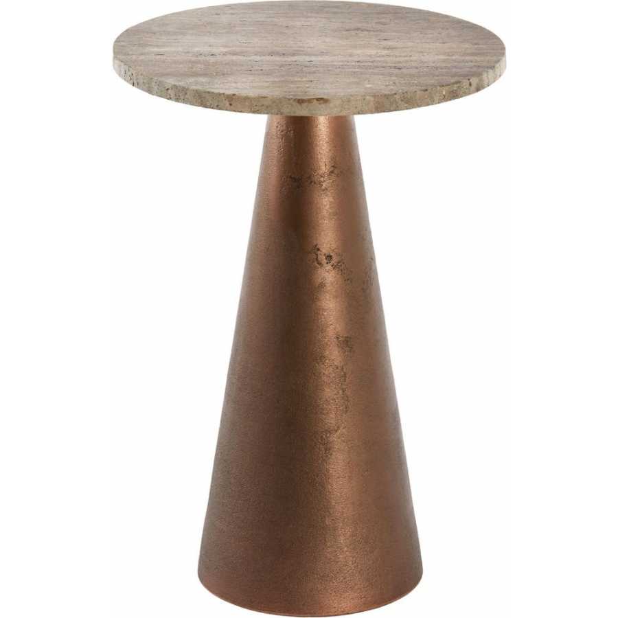 Light and Living Ynez Side Table - Brown & Copper - Large