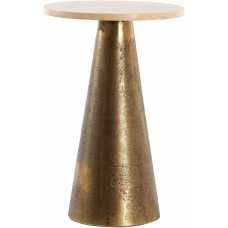 Light and Living Ynez Side Table - Sand & Antique Bronze
