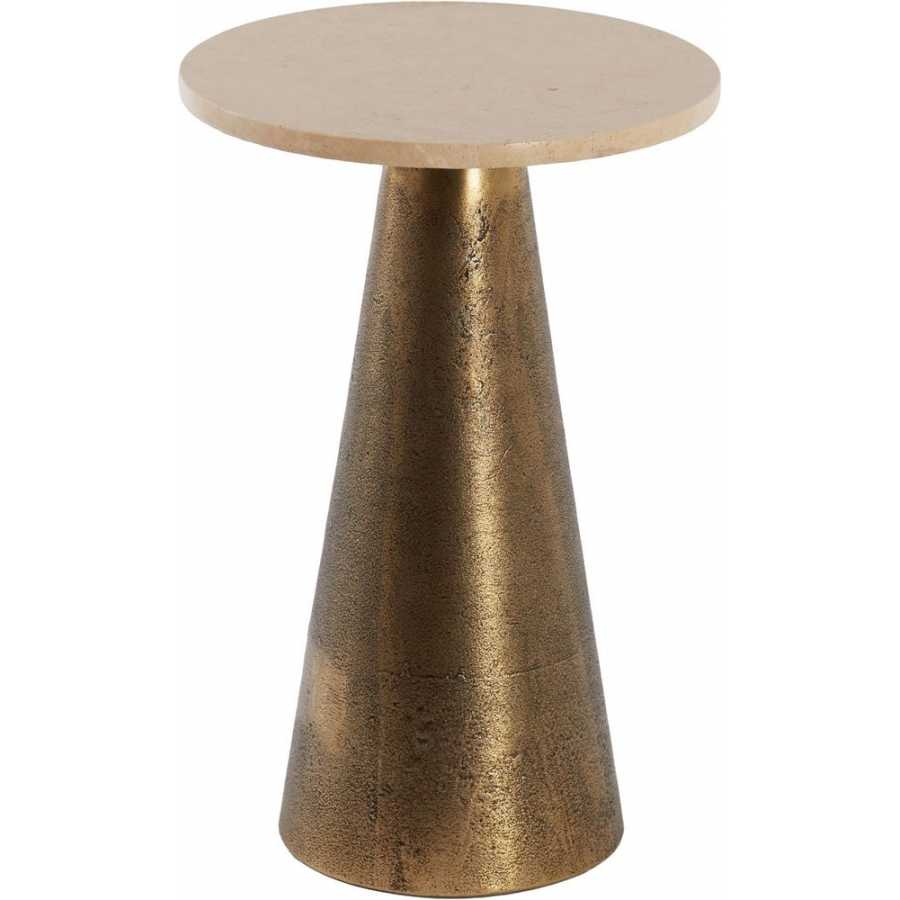 Light and Living Ynez Side Table - Sand & Antique Bronze - Small