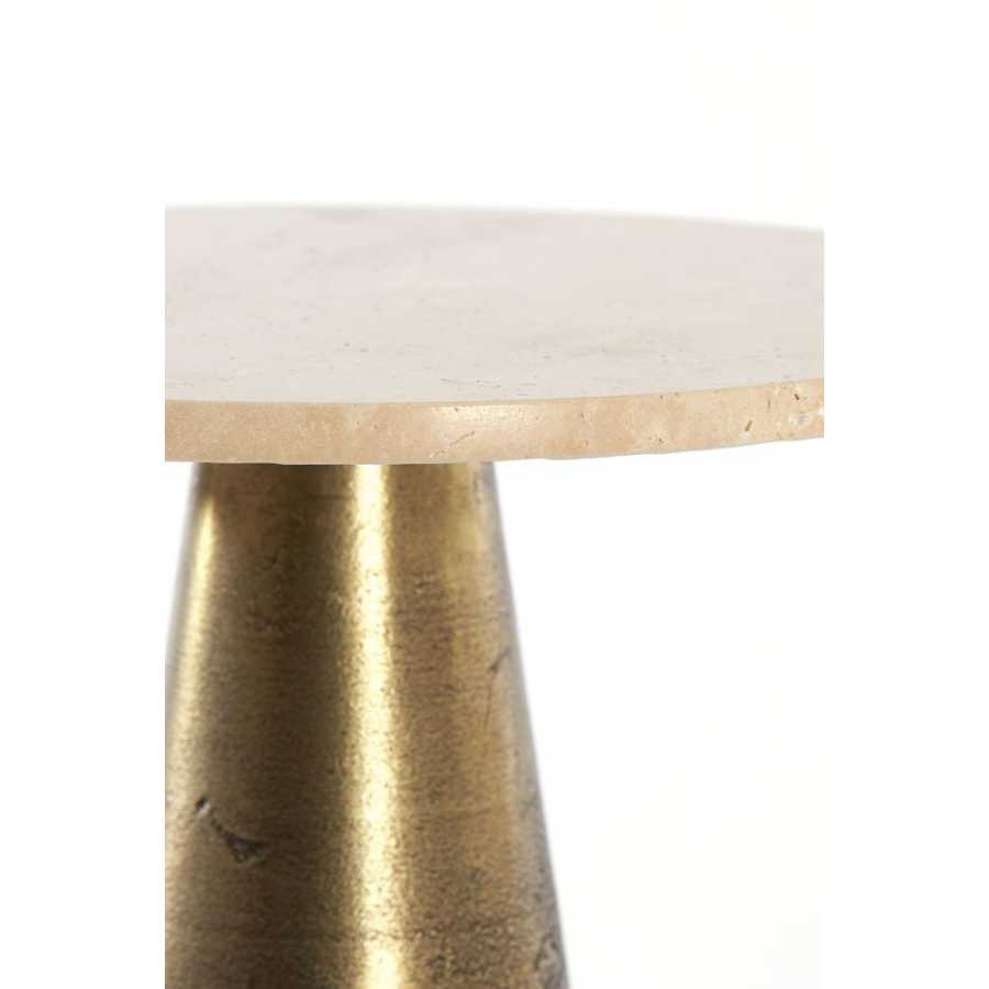 Light and Living Ynez Side Table - Sand & Antique Bronze - Small