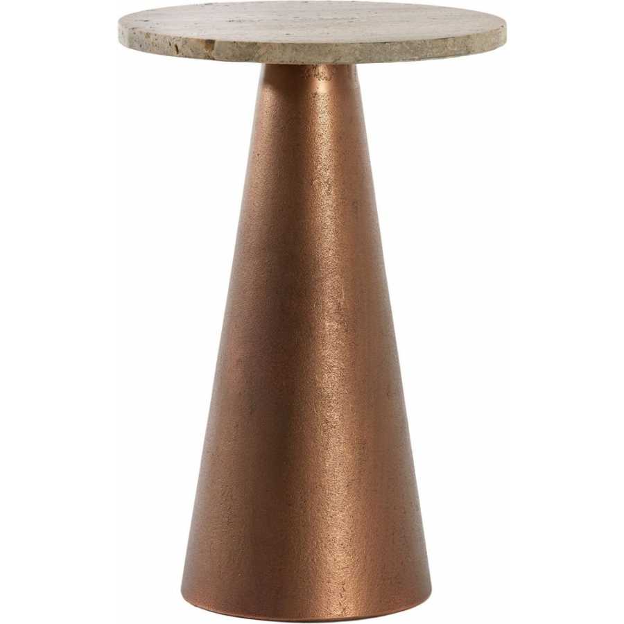 Light and Living Ynez Side Table - Brown & Copper - Small