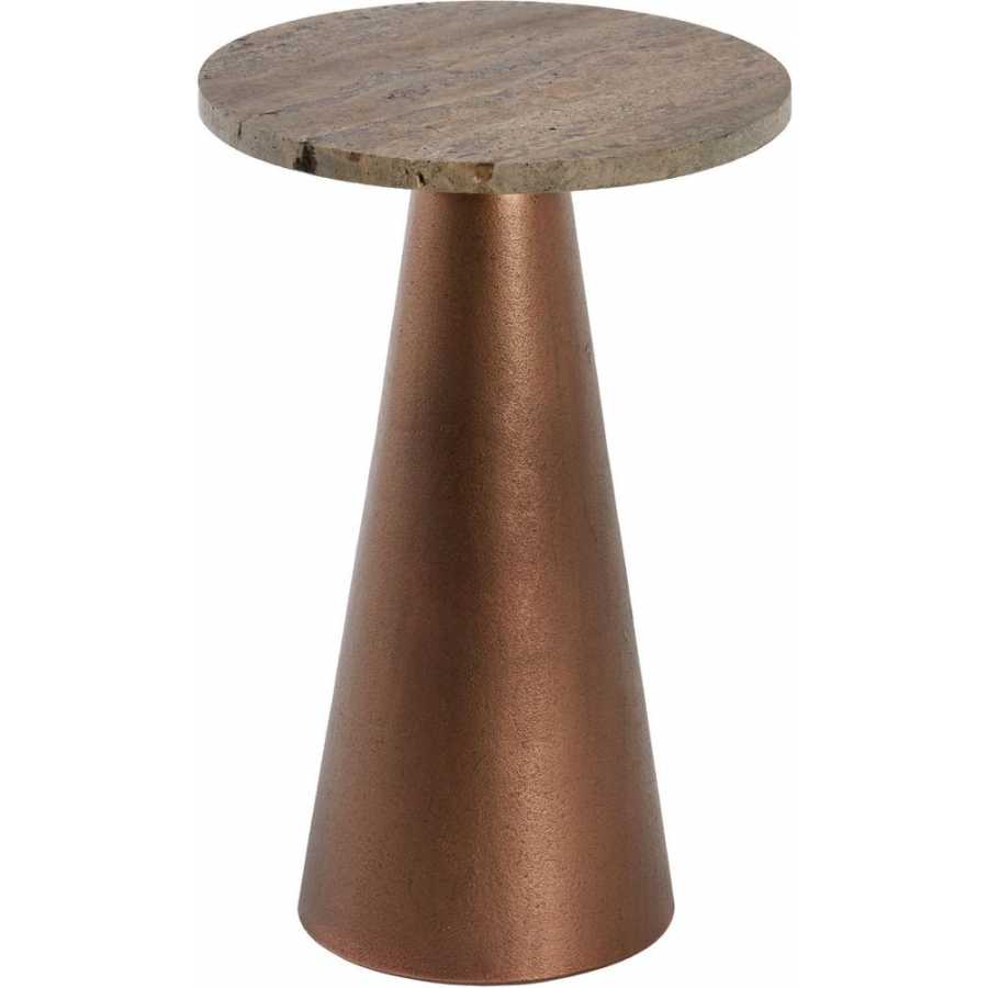 Light and Living Ynez Side Table - Brown & Copper - Small