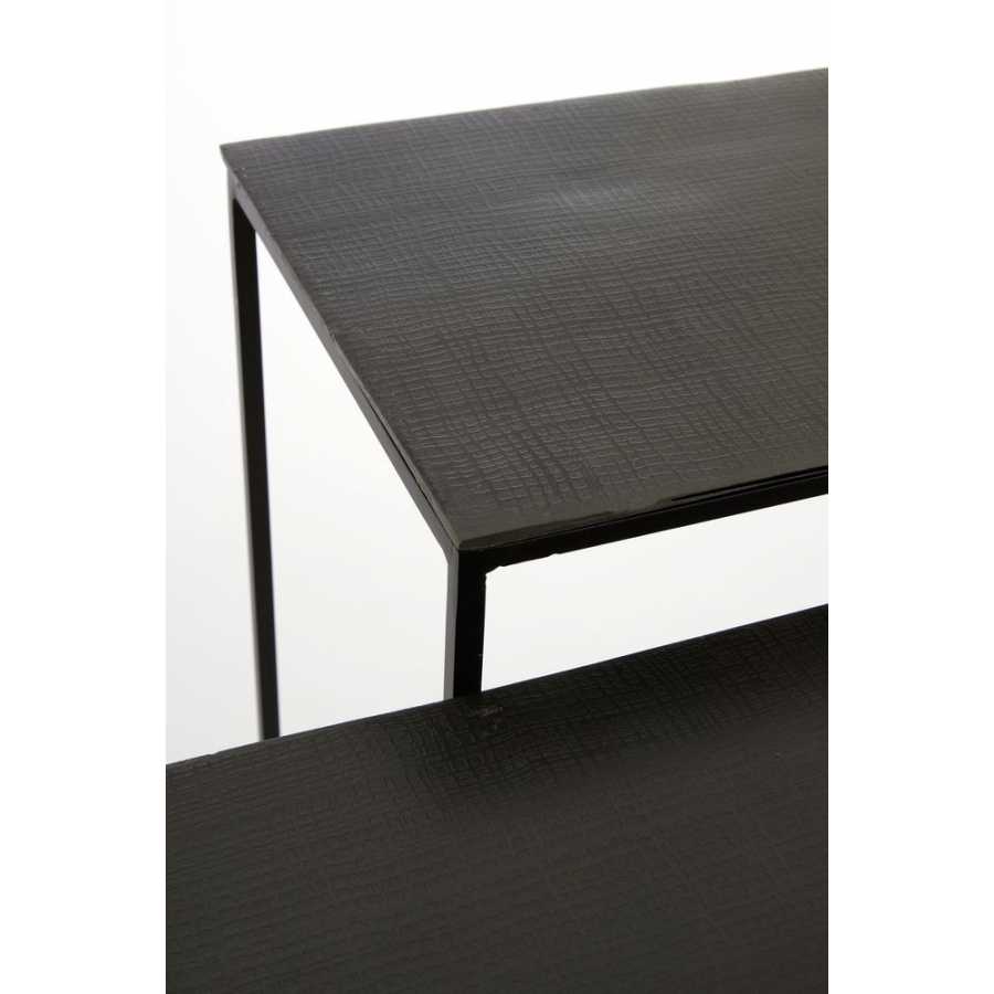 Light and Living Zayn Nest of Console Tables - Set of 2 - Black