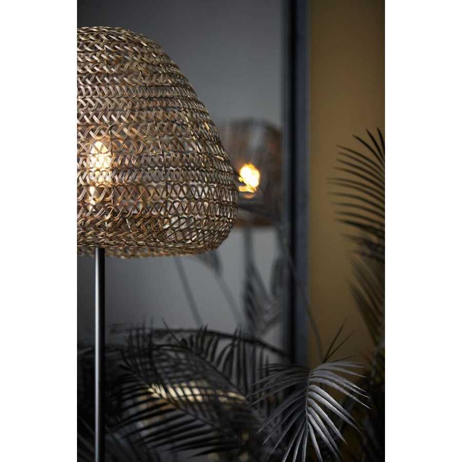 Light and Living Finou Floor Lamp - Antique Bronze & Matt Black