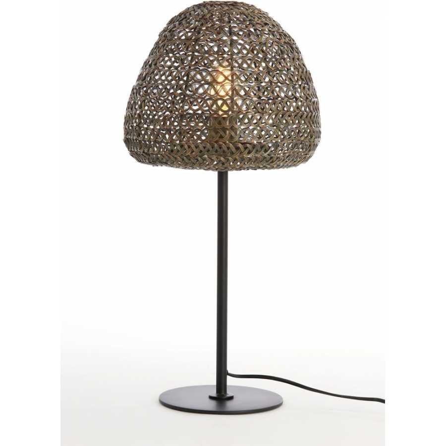 Light and Living Finou Table Lamp - Antique Bronze & Matt Black