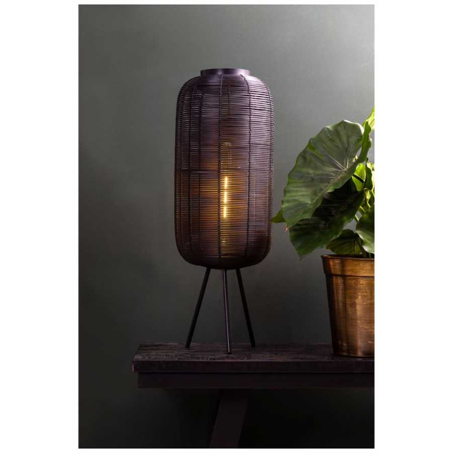 Light and Living Tomek Table Lamp - Black - Small