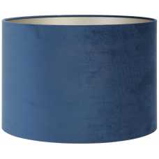 Light and Living Velours Round Lamp Shade - Petrol Blue