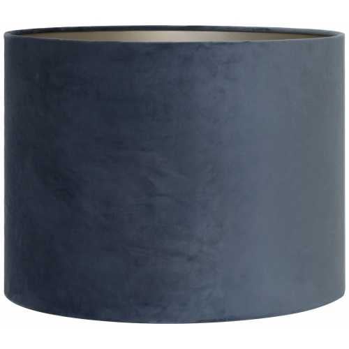 Light and Living Velours Round Lamp Shade - Dusty Blue
