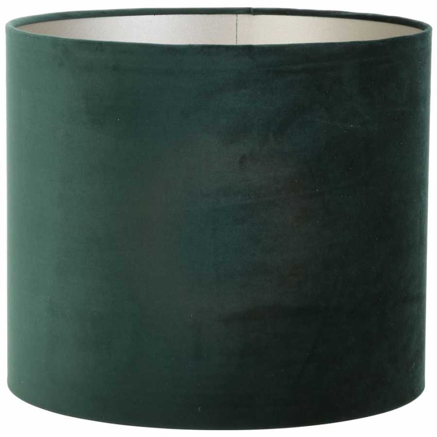 Light and Living Velours Round Lamp Shade - Dutch Green - H: 30cm x Dia: 35cm