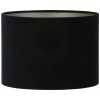 Light and Living Velours Round Lamp Shade - Black & Taupe