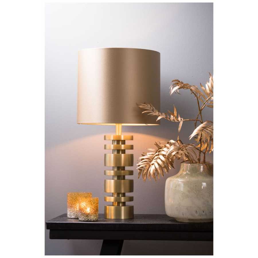 Light and Living Kalian Round Lamp Shade - Gold - H: 30cm x Dia: 35cm