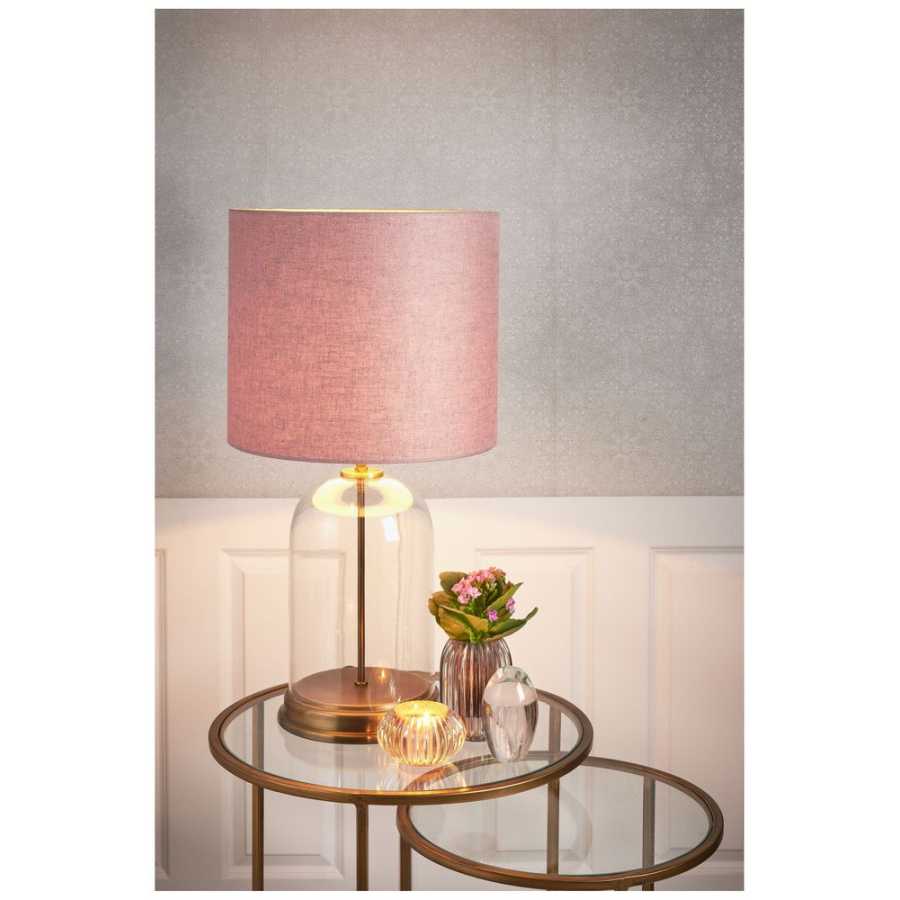 Light and Living Livigno Round Lamp Shade - Pink - H: 30cm x Dia: 35cm