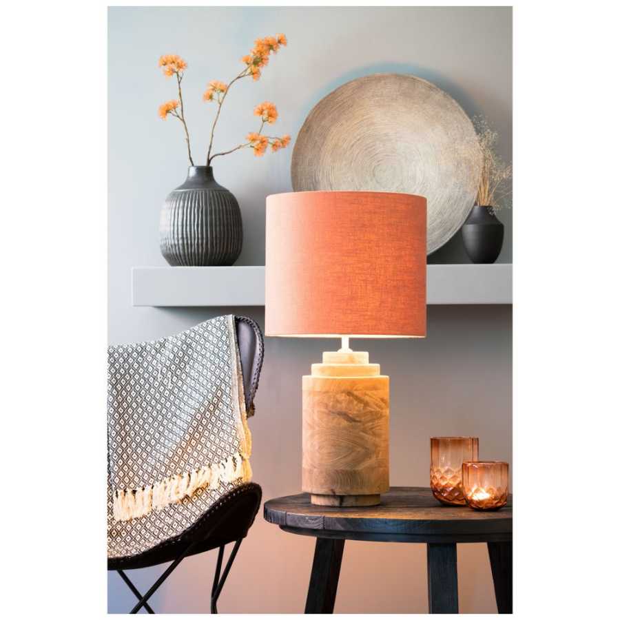 Light and Living Livigno Round Lamp Shade - Terracotta - H: 30cm x Dia: 35cm