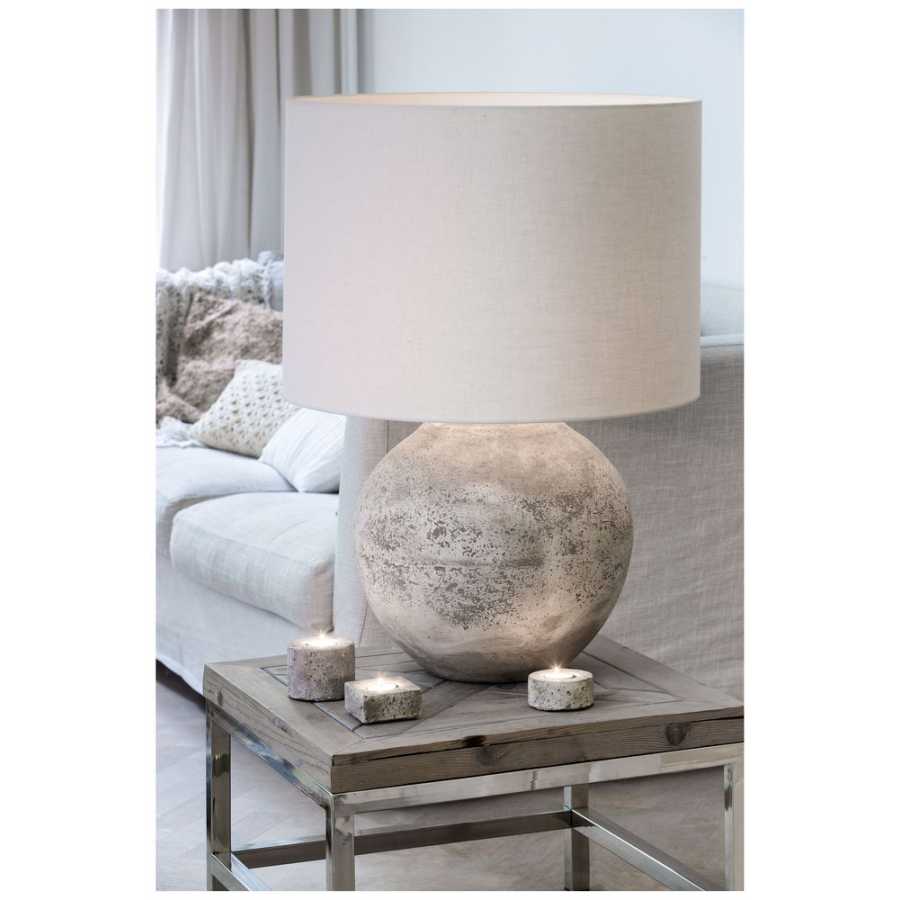 Light and Living Livigno Round Lamp Shade - Egg White - H: 30cm x Dia: 40cm