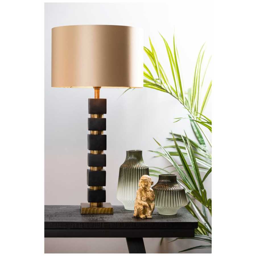 Light and Living Monaco Round Lamp Shade - Gold