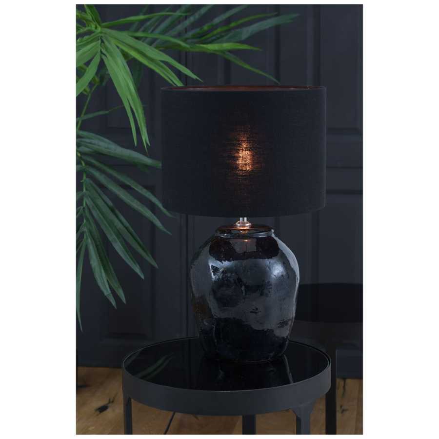 Light and Living Livigno Round Lamp Shade - Black - H: 30cm x Dia: 40cm