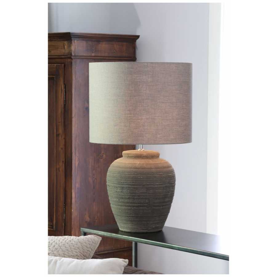 Light and Living Linen Round Lamp Shade - H: 38cm x Dia: 50cm