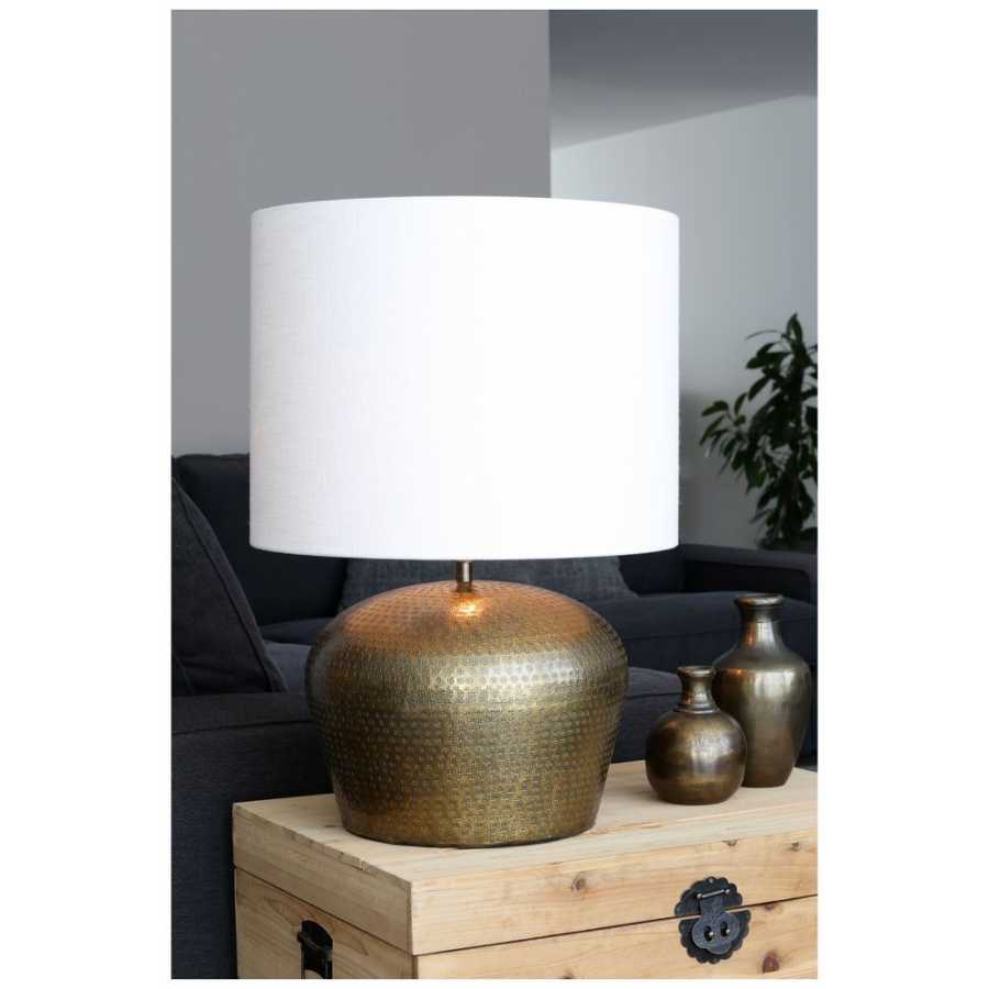 Light and Living Livigno Round Lamp Shade - Egg White - H: 38cm x Dia: 50cm