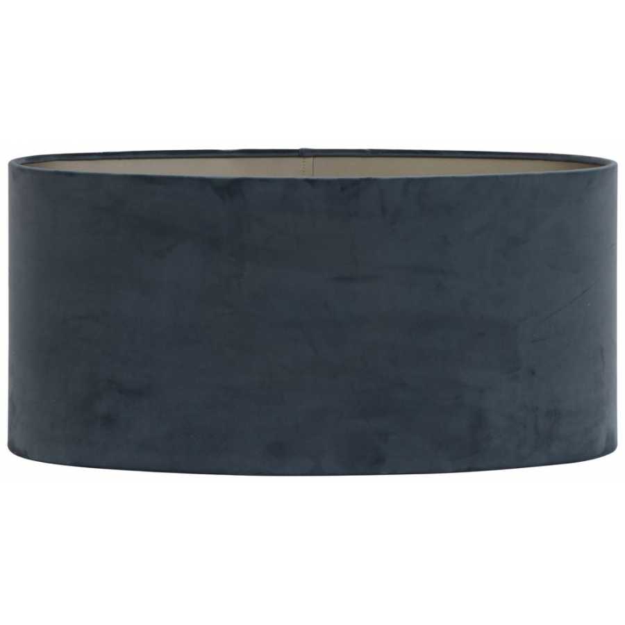 Light and Living Velours Oval Lamp Shade - Dusty Blue