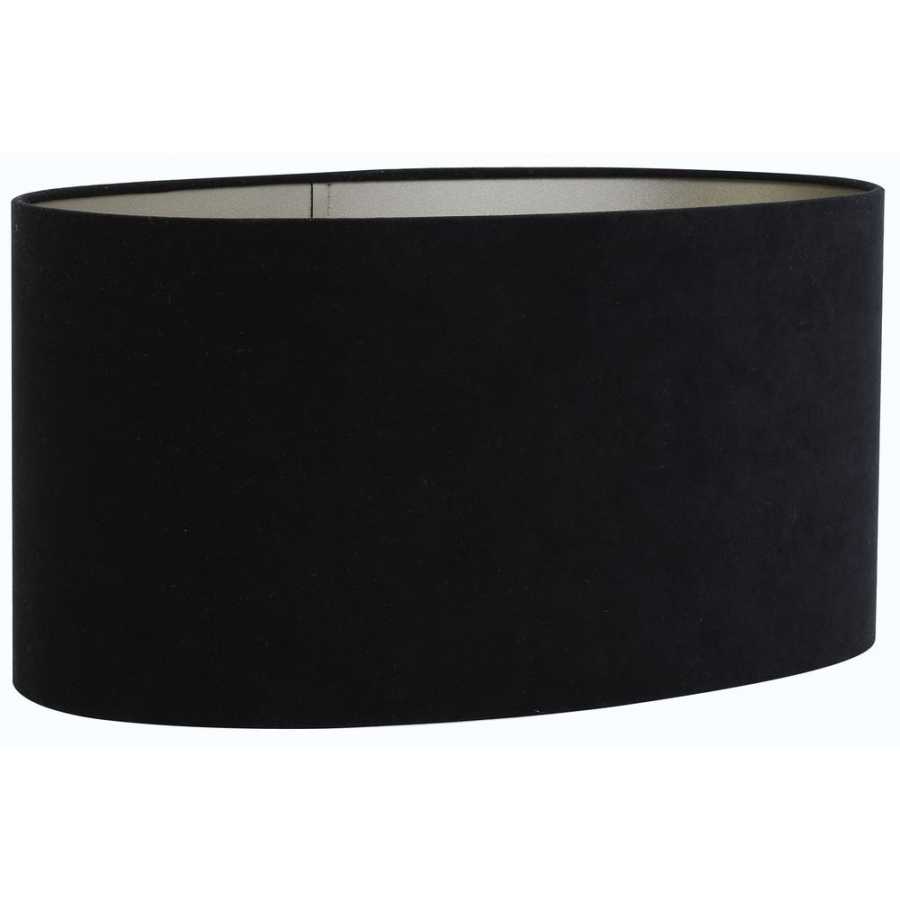 Light and Living Velours Oval Lamp Shade - Black & Taupe