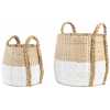 Light and Living Ramun Baskets - Set of 2 - Natural & White