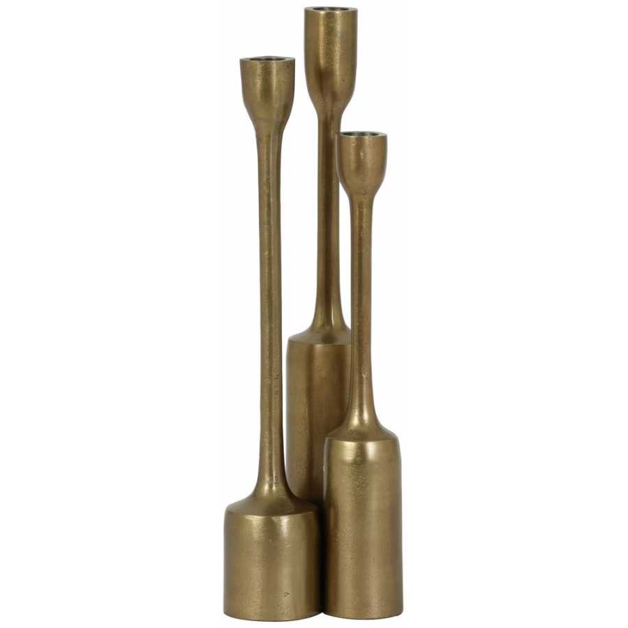 Light and Living Trescales Candle Holders - Set of 3 - Bronze