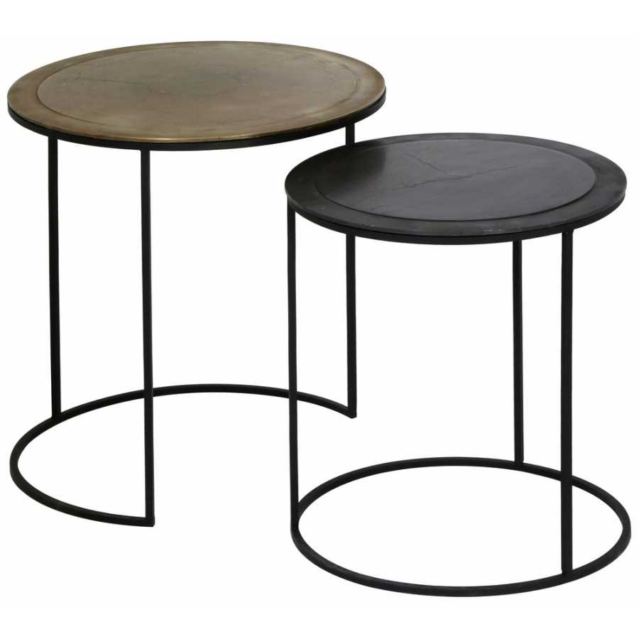 Light and Living Talca Edge Side Tables - Set of 2 - Bronze