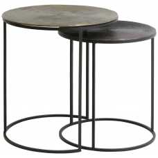 Light and Living Talca Circles Nest of Side Tables - Set of 2 - Bronze