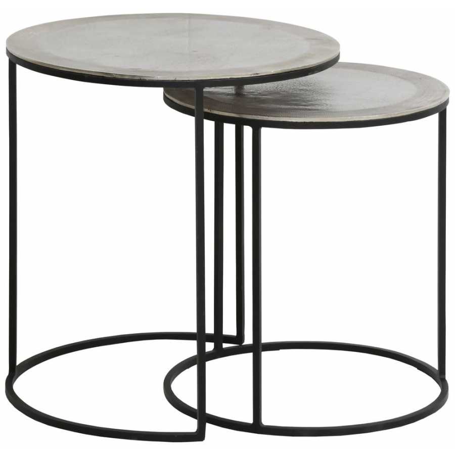 Light and Living Talca Side Tables - Set of 2 - Silver