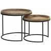 Light and Living Copan Nest of Side Tables - Set of 2 - Black