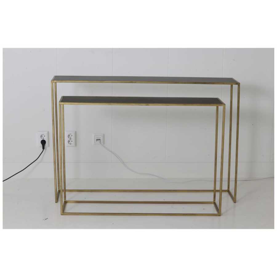 Light and Living Boca Console Tables - Set of 2 - Gold