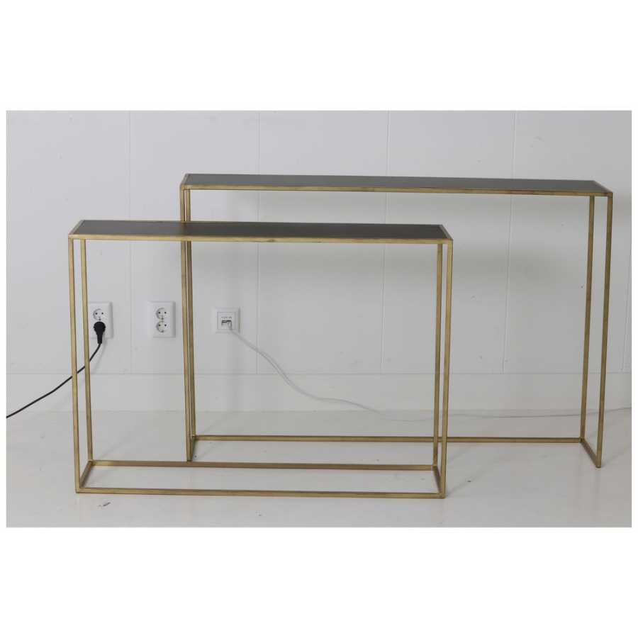 Light and Living Boca Console Tables - Set of 2 - Gold