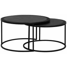 Light and Living Talca Edge Nest of Coffee Tables - Set of 2 - Black