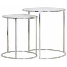 Light and Living Duarte Nest of Side Tables - Set of 2 - Silver