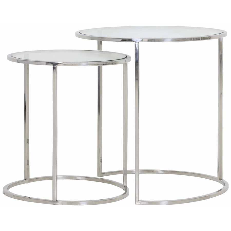 Light and Living Duarte Side Tables - Set of 2 - Silver