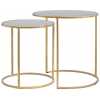 Light and Living Duarte Nest of Side Tables - Set of 2 - Smoked & Gold