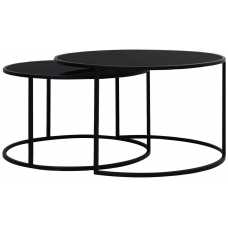 Light and Living Duarte Nest of Coffee Tables - Set of 2 - Black