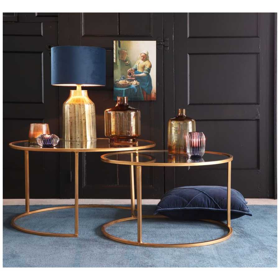 Light and Living Duarte Coffee Tables - Set of 2 - Clear & Gold