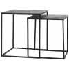 Light and Living Banos Nest of Side Tables - Set of 2 - Black