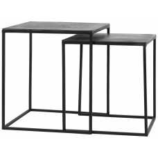 Light and Living Banos Nest of Side Tables - Set of 2 - Black