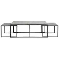 Light and Living Kumalu Nest of Coffee Tables - Set of 3 - Silver